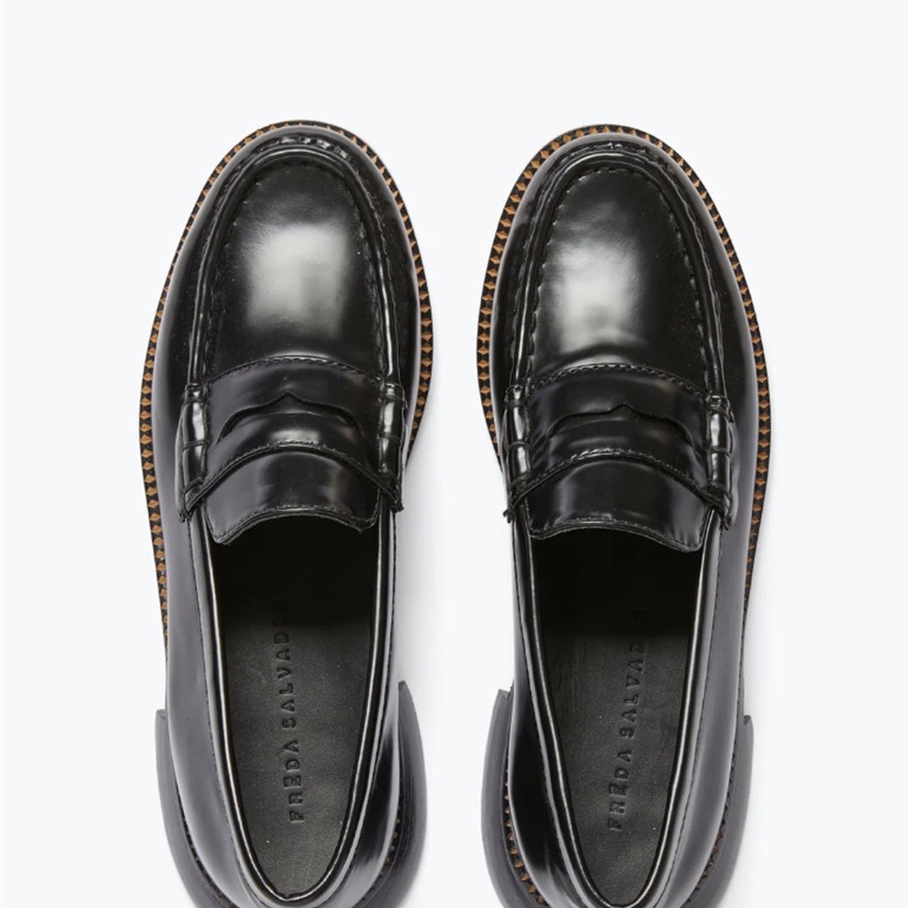Freda Salvador Elba Penny Loafers in Classic Black Spazzolato size 7 - Picture 2 of 9